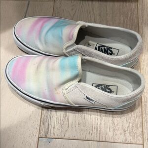 Vans Slip-On Sneakers - Pastel Pink and Blue Tie Die size 7